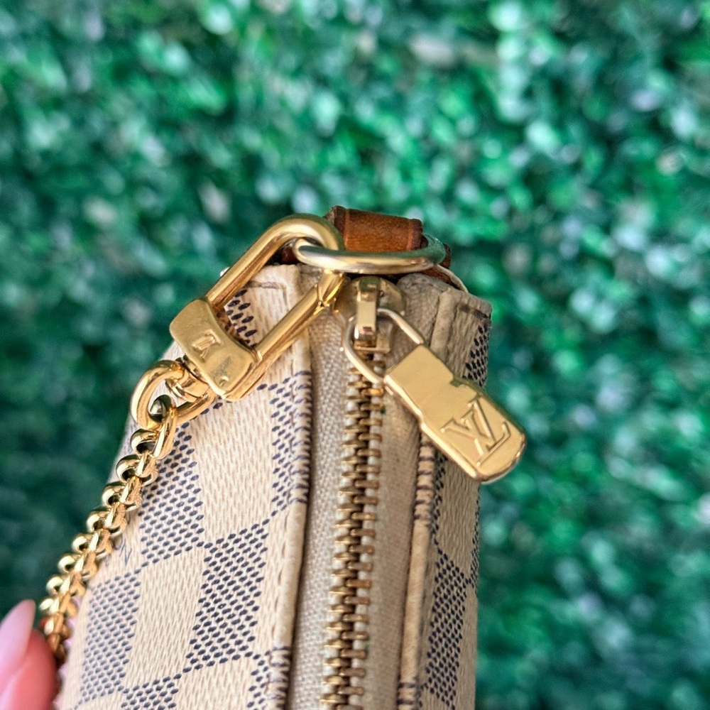 Louis Vuitton Damier Azur Canvas Eva Clutch Shoulder Bag Crossbody - Picture 10 of 15